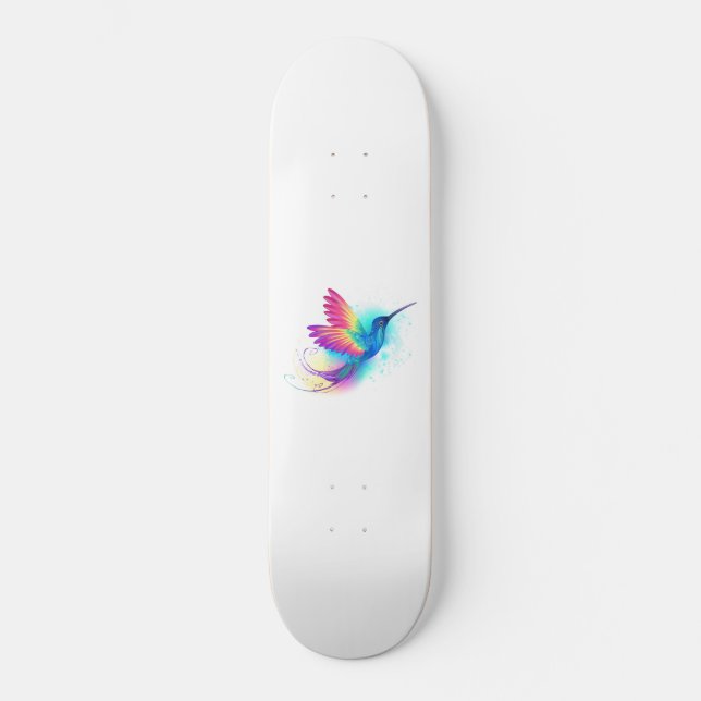 Exotic Rainbow Hummingbird Skateboard (Vorderseite)