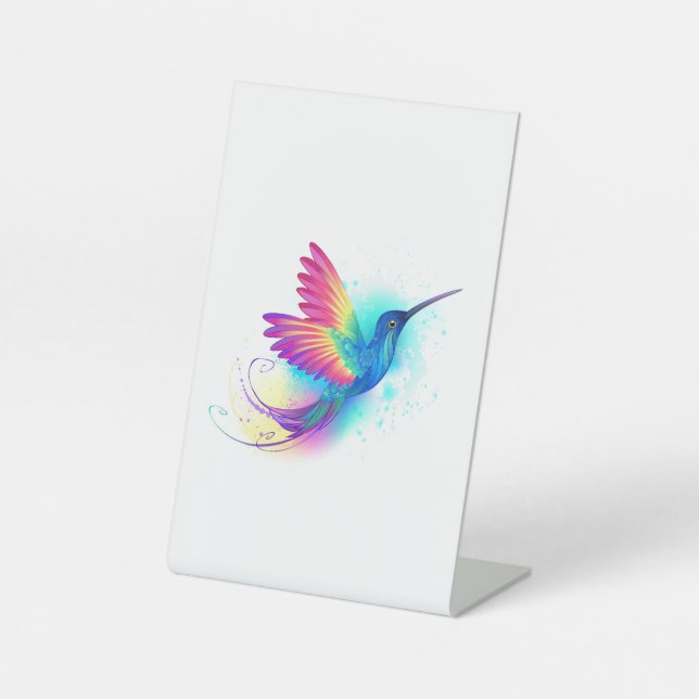 Exotic Rainbow Hummingbird Sockelschild (Vorderseite)