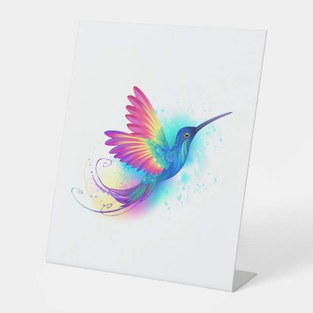 Exotic Rainbow Hummingbird Sockelschild (Vorderseite)