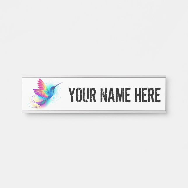 Exotic Rainbow Hummingbird Türschild (Vorderseite )