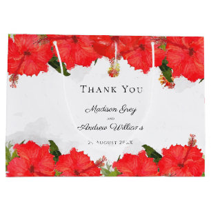 Exotic Red Hibisken Blume Art Danke Große Geschenktüte