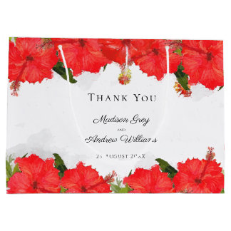 Exotic Red Hibisken Blume Art Danke Große Geschenktüte