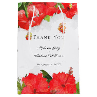 Exotic Red Hibisken Blume Art Danke Mittlere Geschenktüte