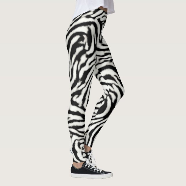 Exotic Safari Curvy Zebra Streifen Leggings (Rechts)