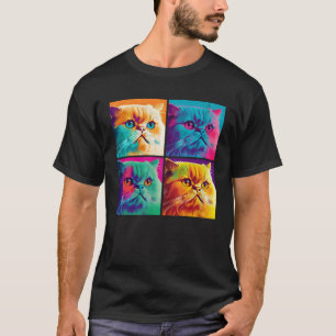 Exotic Shorthair Katze Pop Illustration Bunt  1 T-Shirt