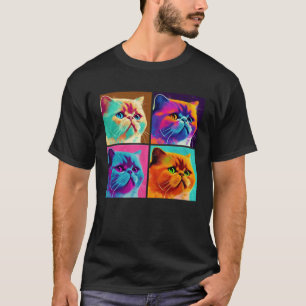 Exotic-Shorthair-Katze Pop Illustration Bunt T-Shirt