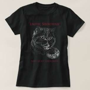 Exotic-Shorthair-Katze-Skizze-Typografie-Kunst T-Shirt