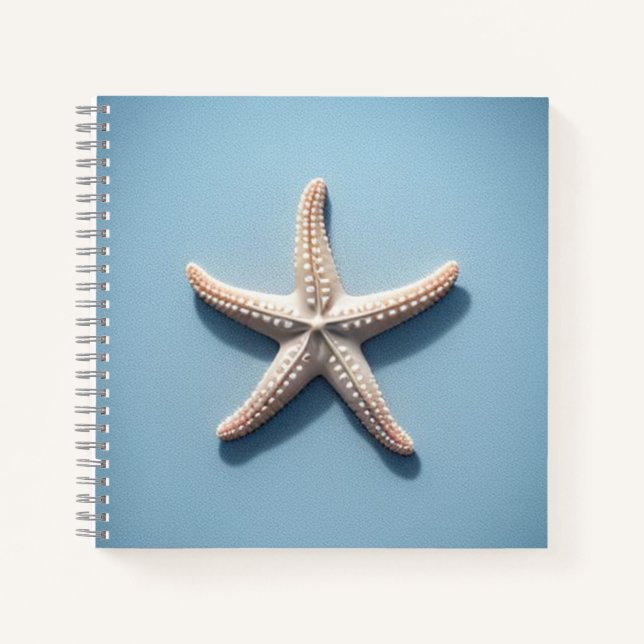 Exotic Starfish with Blue Background Notizbuch (Vorderseite)