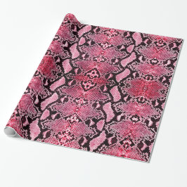 Exotic Strawberry Pink Python Snakeskin Geschenkpapier
