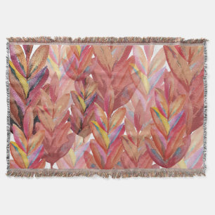 Exotic Summer Floral Feathers Wasserfarben Art Decke