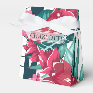 Exotic Summer Floral Monogramm gestreift Geschenkschachtel