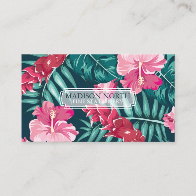 Exotic Summer Floral Visitenkarte (Vorderseite)