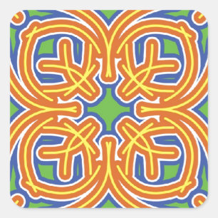 Exotic Tile Quadratischer Aufkleber