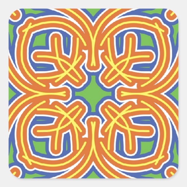 Exotic Tile Quadratischer Aufkleber (Vorderseite)