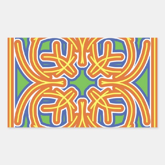 Exotic Tile Rechteckiger Aufkleber (Vorderseite)