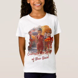 Exotic Toon Girl feiert chinesisches Neujahr T-Shirt