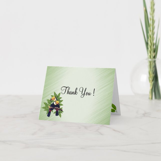 Exotic Toucans Vielen Dank, dass Sie im Inneren ve Dankeskarte (Vorderseite)