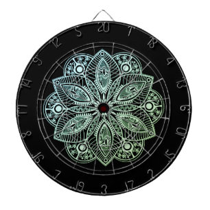 Exotic Tribal Green Gradient Mandala Dartscheibe