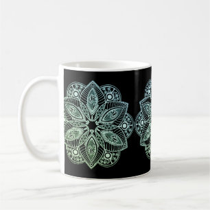 Exotic Tribal Green Gradient Mandala Kaffeetasse