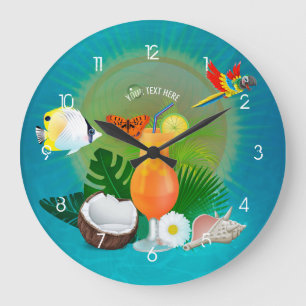 Exotic Tropical Beach Große Wanduhr
