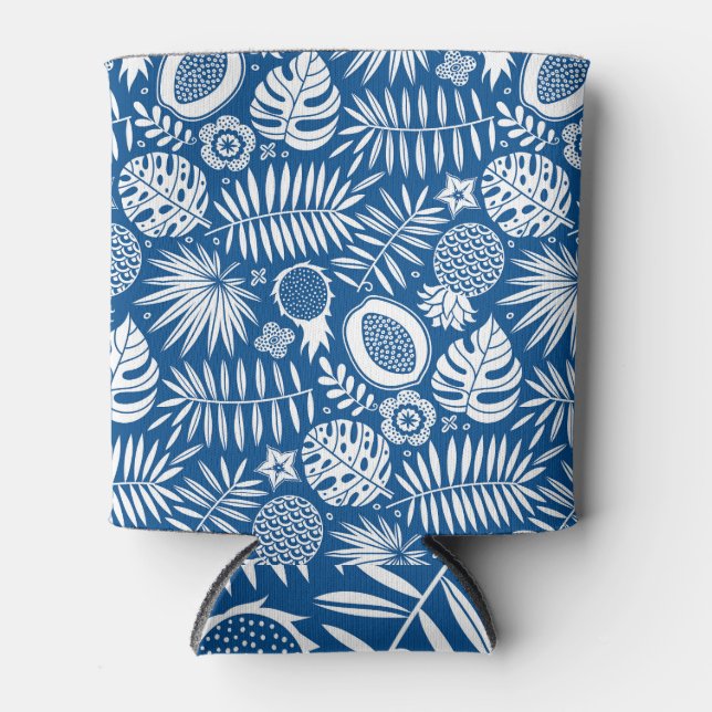 Exotic Tropical Deep Blue Pattern Dosenkühler (Vorderseite)