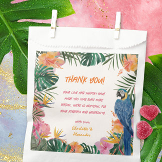 Exotic Tropical Floral Watercolor Babydusche Geschenktütchen