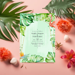 Exotic Tropical Geometric Wedding Einladung