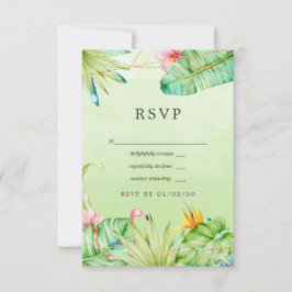 Exotic Tropical Geometric Wedding RSVP Karte