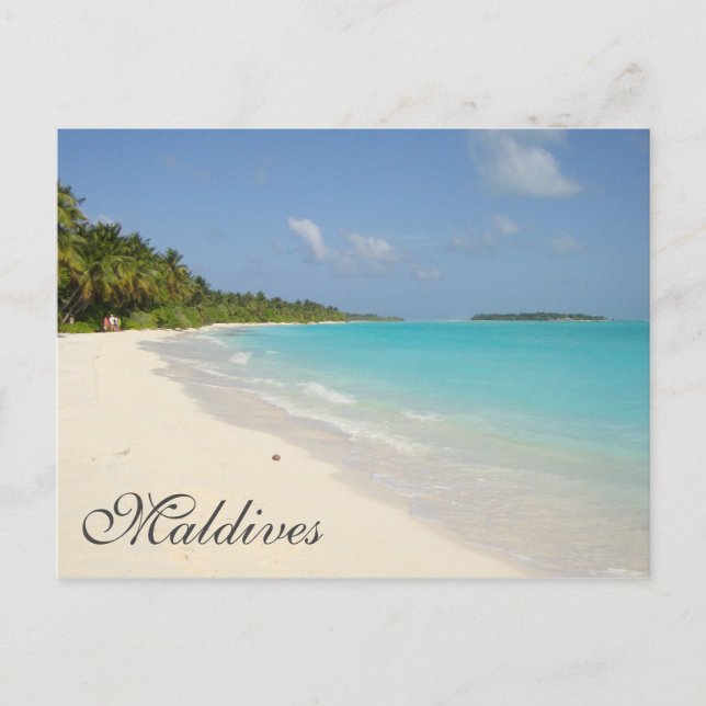 Exotic Tropical Island Maldives Beach Postkarte (Vorderseite)