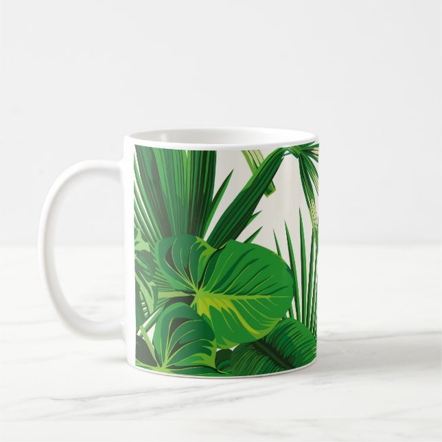 Exotic tropical natural green leaves composition o kaffeetasse (Links)
