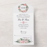 Exotic Tropical Pink Flamingo Wedding Monogram