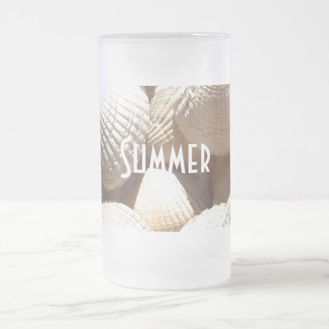 Exotic Tropical Sea Muschel Summer Beach Fotografi Mattglas Bierglas (Mittel)