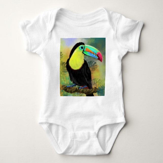 Exotic Tropical Toco Toucan Bird Baby Bodysuit Baby Strampler (Vorderseite)