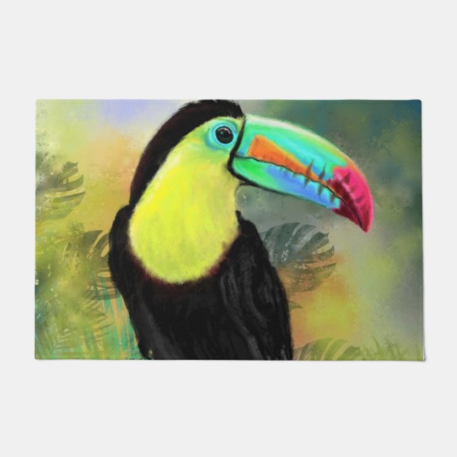 Exotic Tropical Toco Toucan Bird Doormat Fußmatte (Vorderseite)