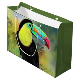Exotic Tropical Toco Toucan Bird Geschenktasche Große Geschenktüte