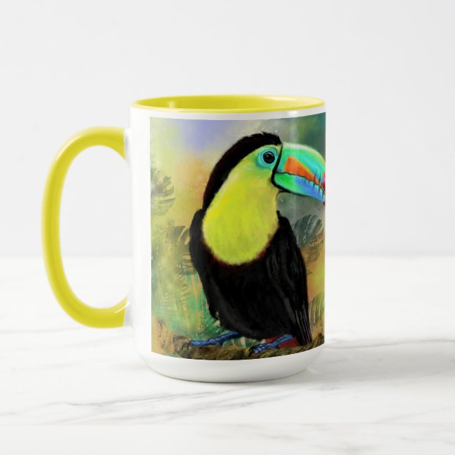 Exotic Tropical Toco Toucan Bird - Malerei Kunst Tasse (Links)