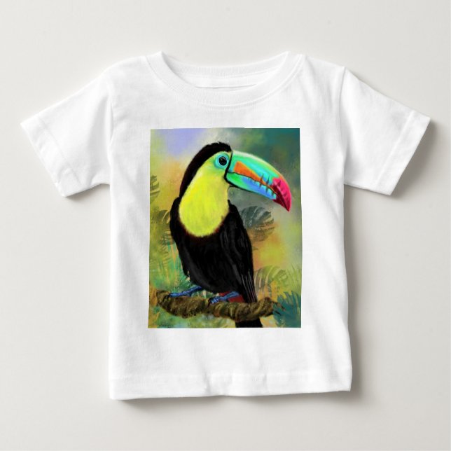Exotic Tropical Toco Toucan Bird - Malerei Mignon Baby T-shirt (Vorderseite)