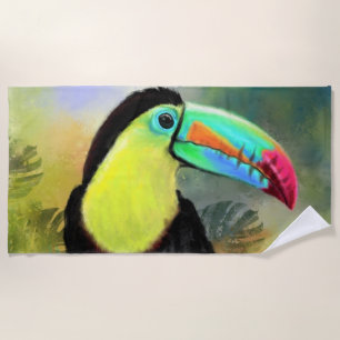 Exotic Tropical Toco Toucan Bird - Malerei Mignon Strandtuch