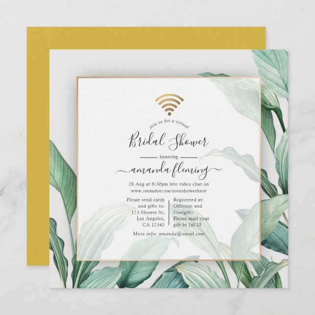 Exotic Tropical Virtual Duwer Einladung (Vorne/Hinten)