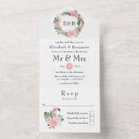 Exotic tropisch rosa Flamingo Wedding Monogram All