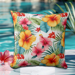 Exotic Watercolor Hawaiian Kissen