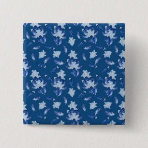 Exotic-White Parrot Blue Töne Wiederholungen Button