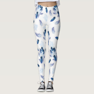 Exotic-White Parrot Blue Töne Wiederholungen Leggings
