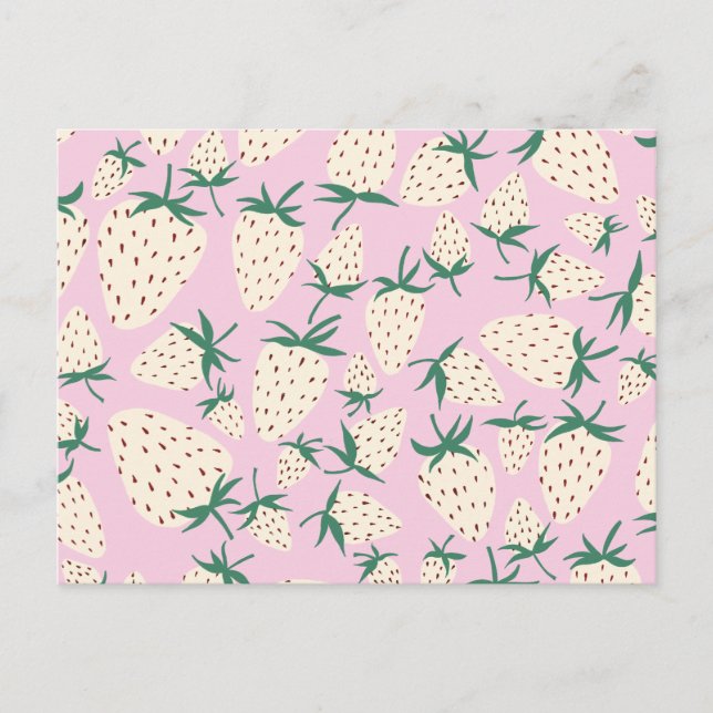 Exotic White Strawberries Liebe Romance Friendship Postkarte (Vorderseite)