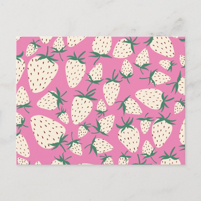 Exotic White Strawberries Liebe Romance Friendship Postkarte (Vorderseite)