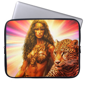 Exotic Woman in Brown Leather Bikini on a Laptopschutzhülle