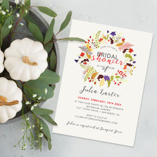 Exotic Woodland Wildblume Wreath Brautparty Einladung