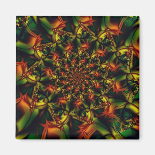 exotisch   Art des grünen und gelben Fraktals Magnet