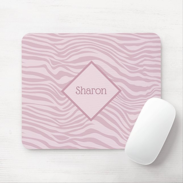 Exotisch rosa Zebrastreifen - Personalisiert Mousepad (Mit Mouse)