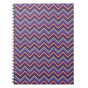 Exotisch Zickzack in Lila, blau, rosa und goldfarb Notizblock